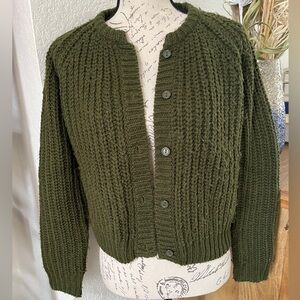 Urban Outfitters Olive Knit Cardigan